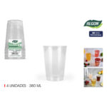 Set di Bicchieri Algon Plastica 380 ml 4 Pezzi (24 Unità)