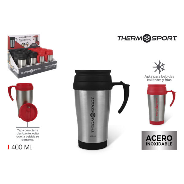 Tazza Thermos con Coperchio ThermoSport Travel Rosso 400 ml (12 Unità)