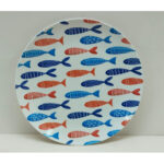 Piatto da Dolce La Mediterránea 20 cm Pesci (24 Unità)