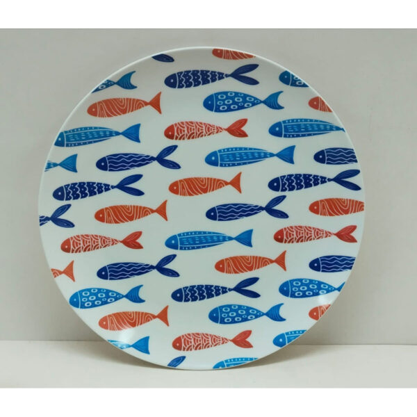 Piatto da Dolce La Mediterránea 20 cm Pesci (24 Unità)