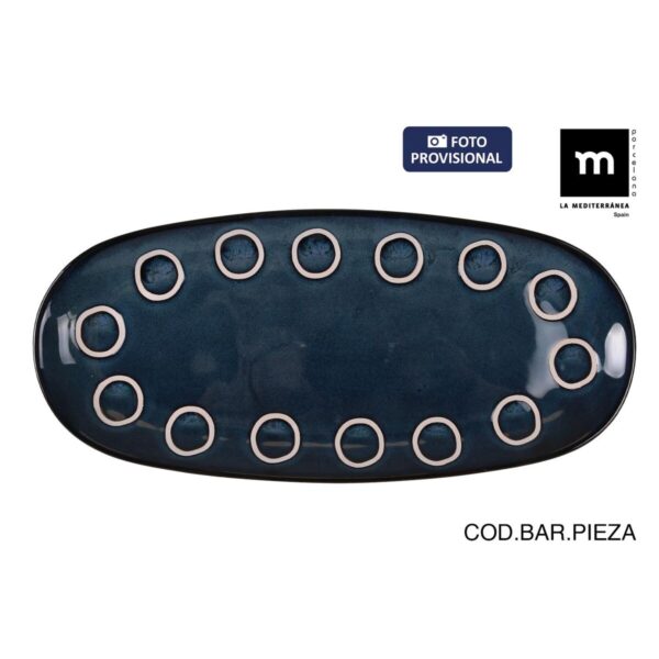 Teglia da Cucina La Mediterránea Almudena Azzurro Ovale 33 x 14,8 x 2,7 cm (12 Unità)
