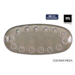 Teglia da Cucina La Mediterránea Almudena Grigio Ovale 33 x 14,8 x 2,7 cm (12 Unità)
