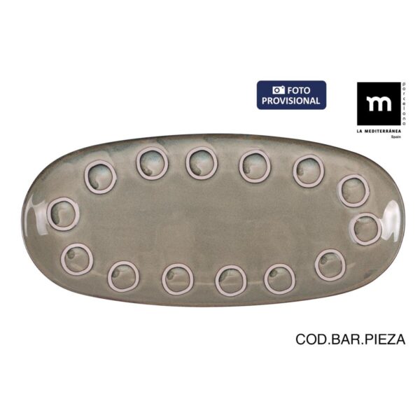 Teglia da Cucina La Mediterránea Almudena Grigio Ovale 33 x 14,8 x 2,7 cm (12 Unità)