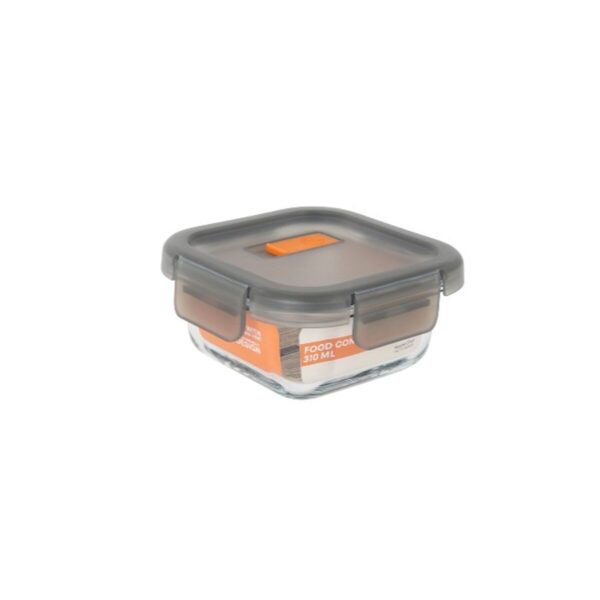 Porta pranzo Ermetico MasterChef Grigio Trasparente Quadrato 310 ml (12 Unità)