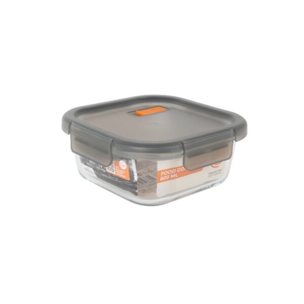 Porta pranzo Ermetico MasterChef Grigio Trasparente Quadrato 800 ml (6 Unità)