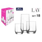 Set di Bicchieri LAV Diamond 310 ml 385 ml 215 ml 18 Pezzi (2 Unità)