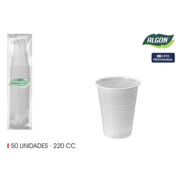 Set di Bicchieri Algon Bianco 220 ml 50 Pezzi (18 Unità)