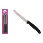 Set di Coltelli Quttin Nero Argentato Acciaio inossidabile 11 cm 4 Pezzi (18 Unità)