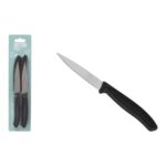 Set di Coltelli per Pelare Quttin Basic Nero Argentato Acciaio inossidabile 9 cm 4 Pezzi (18 Unità)