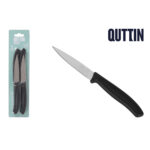 Set di Coltelli per Pelare Quttin Basic Nero Argentato Acciaio inossidabile 9 cm 4 Pezzi (18 Unità)