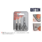 Set di Coltelli Quttin Nero 4 Pezzi (6 Unità)