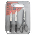 Set di Coltelli Quttin Nero 4 Pezzi (6 Unità)