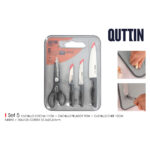 Set di Coltelli Quttin Nero 5 Pezzi (4 Unità)