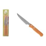 Set di Coltelli per Carne Inde NATURA Marrone Argentato 10,5 cm 4 Pezzi (12 Unità)