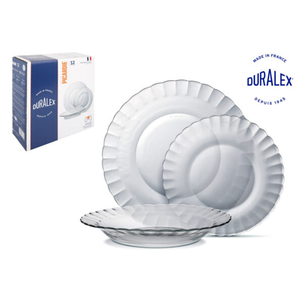Servizio di Piatti Duralex Picardie Trasparente 12 Pezzi (2 Unità)