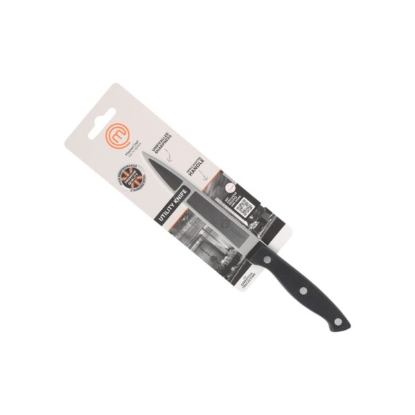 Coltello da Cucina MasterChef Nero Argentato 12 cm Multiuso (24 Unità)
