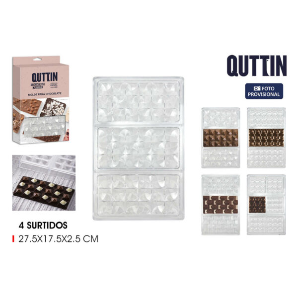 Stampo per Dolci Quttin CHOCOLATE 27,5 x 17,5 x 2,5 cm (12 Unità)