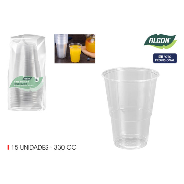 Set di Bicchieri Algon 330 ml 15 Pezzi (24 Unità)