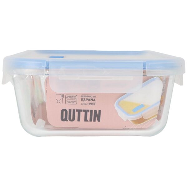 Porta pranzo Ermetico Quttin Boho Trasparente Rettangolare 1,5 L (6 Unità)