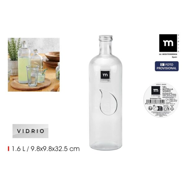 Bottiglia di Vetro La Mediterránea Metallo Vetro 1,6 L (12 Unità)