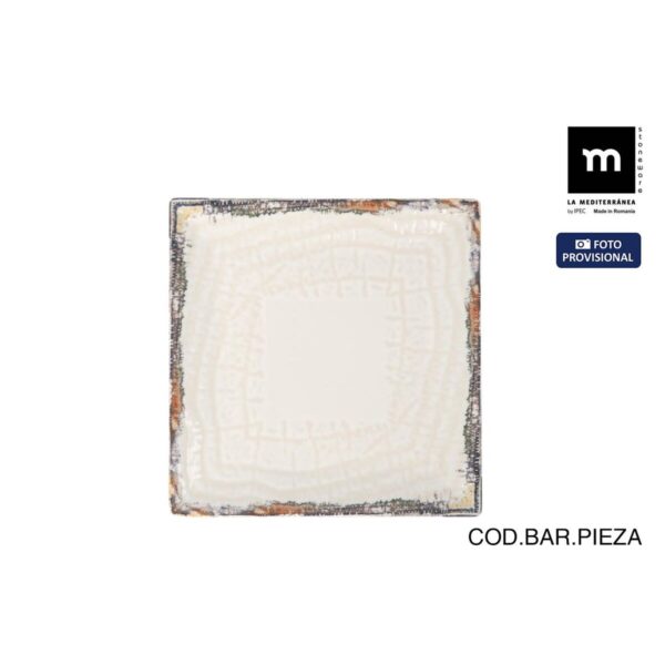 Piatto da Dolce La Mediterránea Albus 18 x 18 x 2 cm (12 Unità)