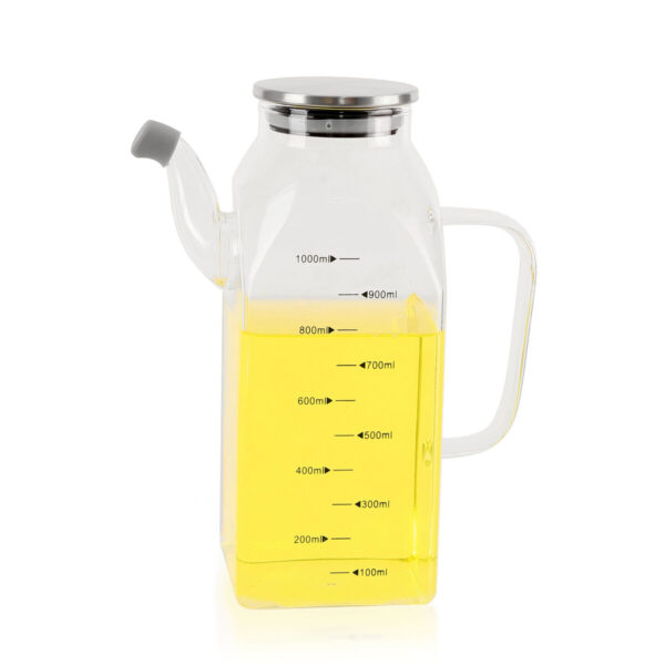 Oliera La Mediterránea Trasparente Argentato Metallo Vetro Borosilicato 1 L (6 Unità)