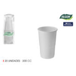 Set di Bicchieri Algon Bianco 300 ml 20 Pezzi (24 Unità)