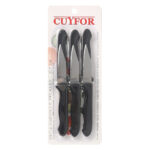 Set di Coltelli per Pelare Cuyfor Nero Argentato Acciaio inossidabile 7,5 cm 6 Pezzi (24 Unità)