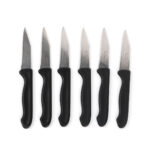 Set di Coltelli per Pelare Cuyfor Nero Argentato Acciaio inossidabile 7,5 cm 6 Pezzi (24 Unità)
