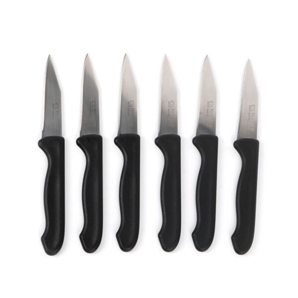 Set di Coltelli per Pelare Cuyfor Nero Argentato Acciaio inossidabile 7,5 cm 6 Pezzi (24 Unità)