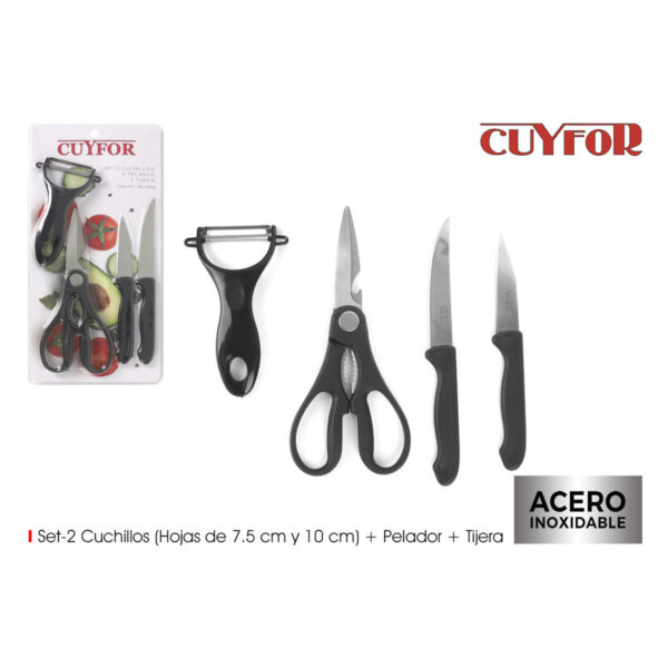 Set di Coltelli per Pelare Cuyfor Acciaio inossidabile 2 Pezzi (12 Unità)