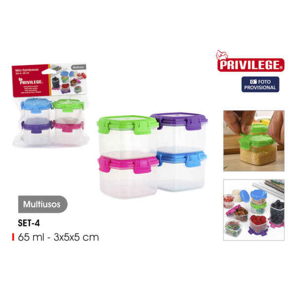 Set di scatole porta pranzo Privilege 65 ml Mini 4 Pezzi (24 Unità)
