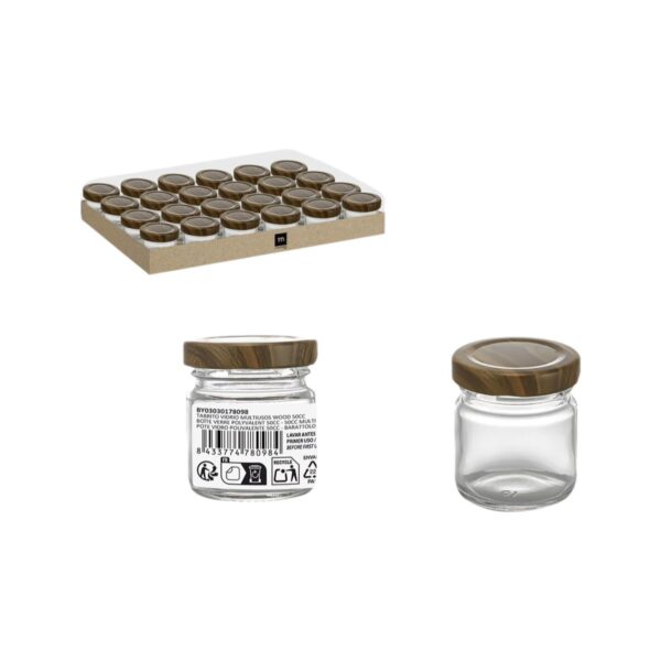 Barattolo di Vetro La Mediterránea WOOD 50 ml (48 Unità)