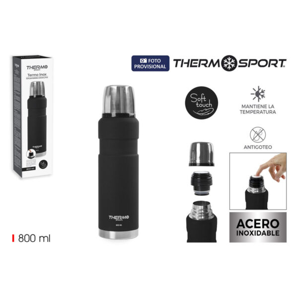 Thermos ThermoSport Nero 0,8 L (6 Unità)