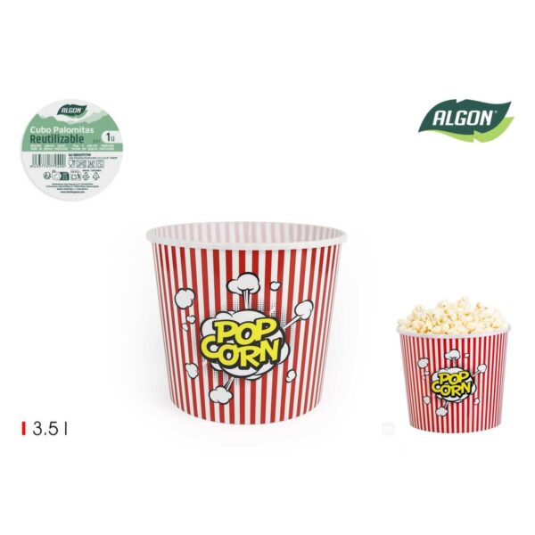 Recipiente per servire i pop corn Algon 3,5 L 20 x 17 cm (24 Unità)