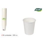 Set di bicchieri riutilizzabili Algon Bianco 250 ml 50 Pezzi (18 Unità)