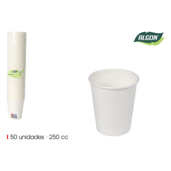 Set di bicchieri riutilizzabili Algon Bianco 250 ml 50 Pezzi (18 Unità)