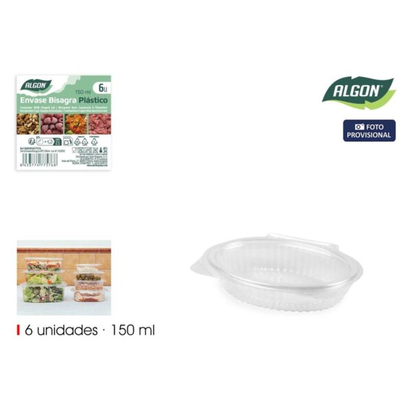 Vassoi Riutilizzabili per Alimenti Algon OPS 150 ml 14,6 x 11,3 x 3 cm (6 Pezzi) (24 Unità)