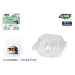 Vassoi Riutilizzabili per Alimenti Algon BURGER 13 x 13 x 6,9 cm (5 Pezzi) (24 Unità)