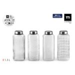 Bottiglia di Vetro La Mediterránea Vetro Acciaio 1,3 L (12 Unità)