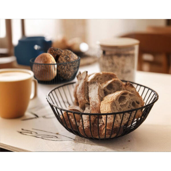 Portapane My Bar Nero Metallo Ovale 20 x 15 x 8 cm (12 Unità)