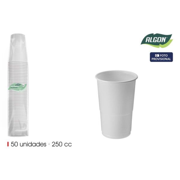 Set di Bicchieri Algon Bianco 250 ml 50 Pezzi (18 Unità)