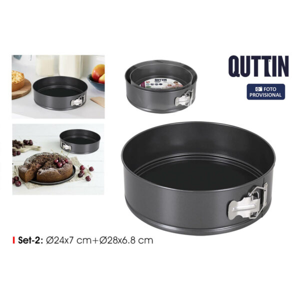 Stampo Removibile Quttin Nero 24 x 7+28 x 6,8 cm 2 Pezzi (6 Unità)