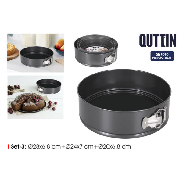 Stampo Removibile Quttin Nero 24 x 7+28 x 6,8 cm 3 Pezzi (6 Unità)