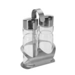 Set per Condire Trasparente Argentato 12 x 8 x 19 cm (12 Unità)