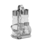 Set per Condire Trasparente Argentato (12 Unità)