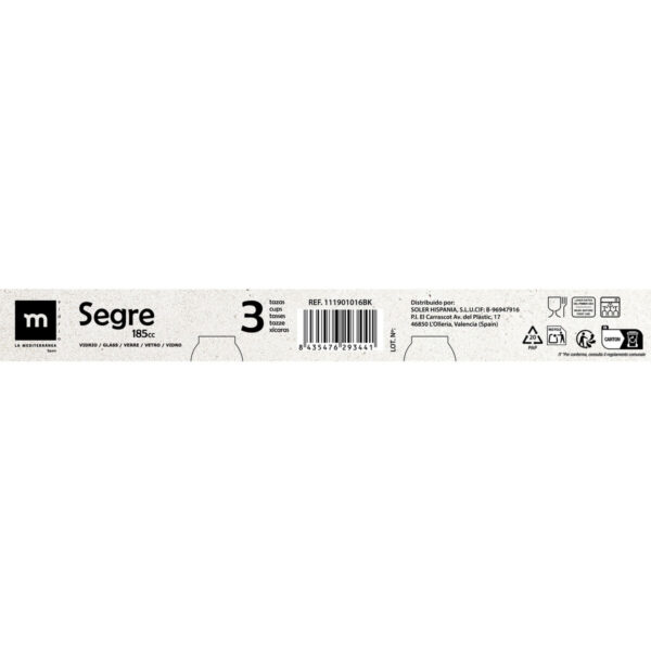 Set di Tazze da Caffè La Mediterránea Segre 3 Pezzi (16 Unità)