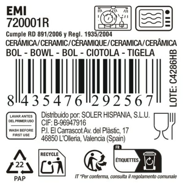 Ciotola per Aperitivi La Mediterránea Emi (36 Unità)