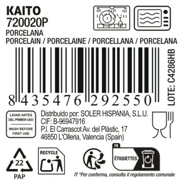 Teglia da Cucina La Mediterránea Kaito Rotonda (18 Unità)