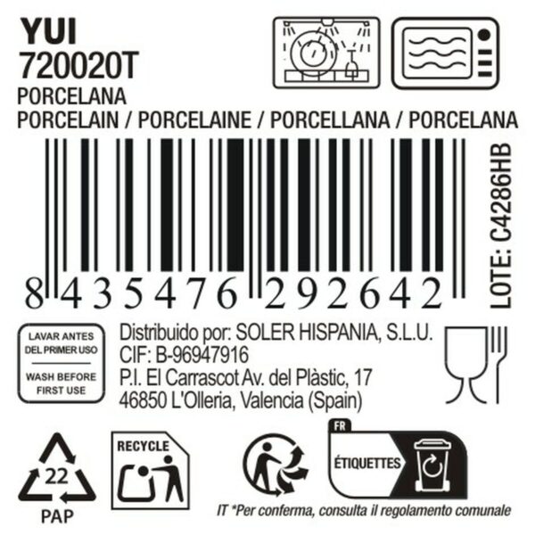 Teglia da Cucina La Mediterránea Yui Rotonda (18 Unità)